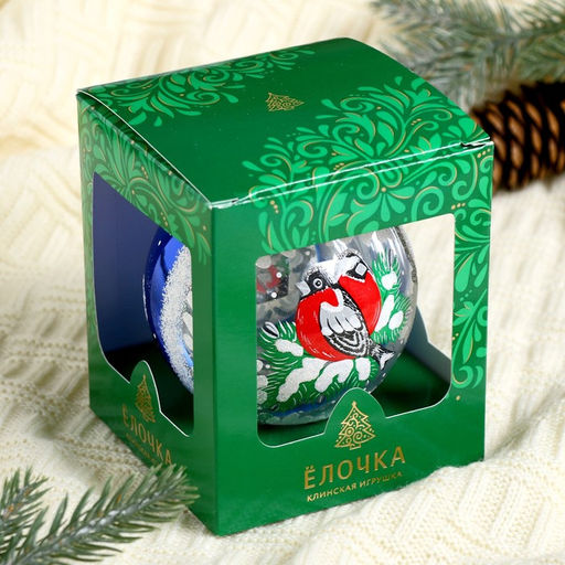 Шар "Зимняя ветка" d- 9,5 см, микс