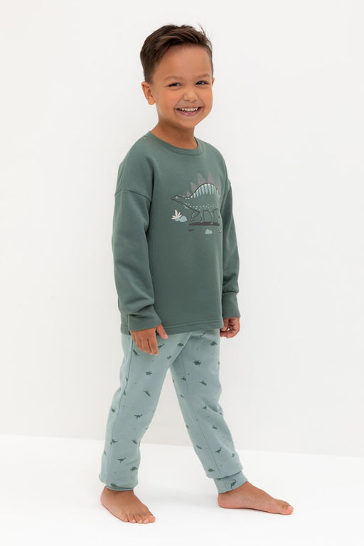 К 1567/зеленый мох,динозавры пижама дет
