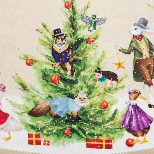 Скатерть новогодняя Этель Noble Christmas d=150см +/-3см с ГМВО, 100%хл, саржа 190 гр/м2  фото 2