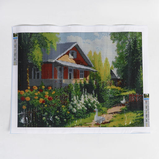 Алмазная вышивка полное заполнение "Дом в деревне", 30*40 см, на холсте