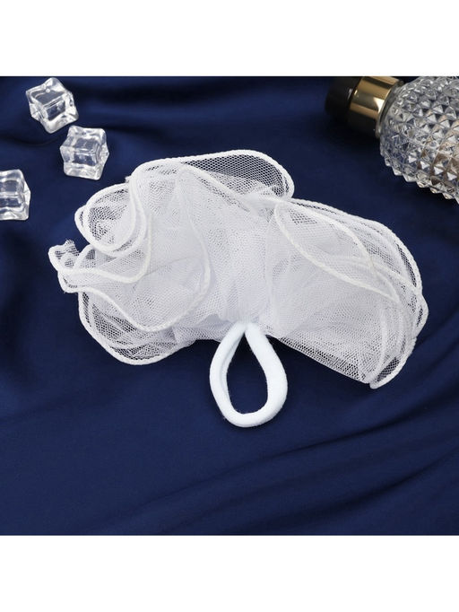 Цена за 6 шт. Бант для волос на резинке «Школьница», d=13 см, белый