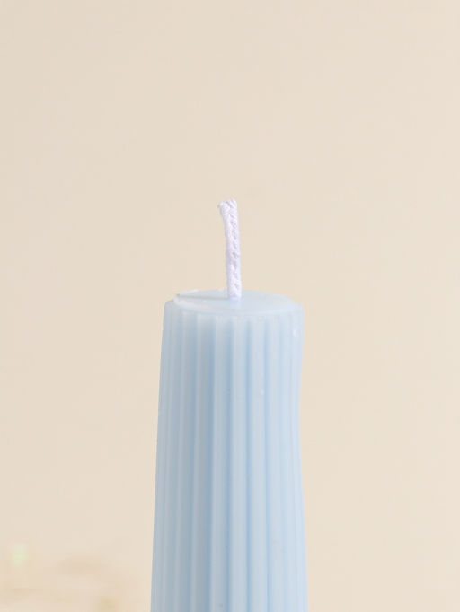 Набор свечей, 3.5х23 см, 2 шт "Башня" светло-голубой 4х9,5х25 см