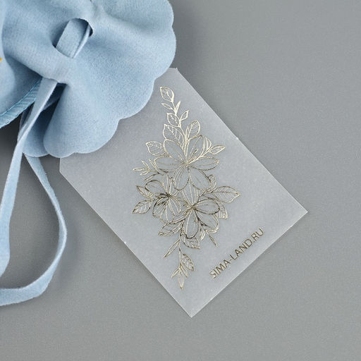 Цена за 5 шт. Мешочек подарочный замшевый Цветы, тиснение, 9?12 см  1.5 см