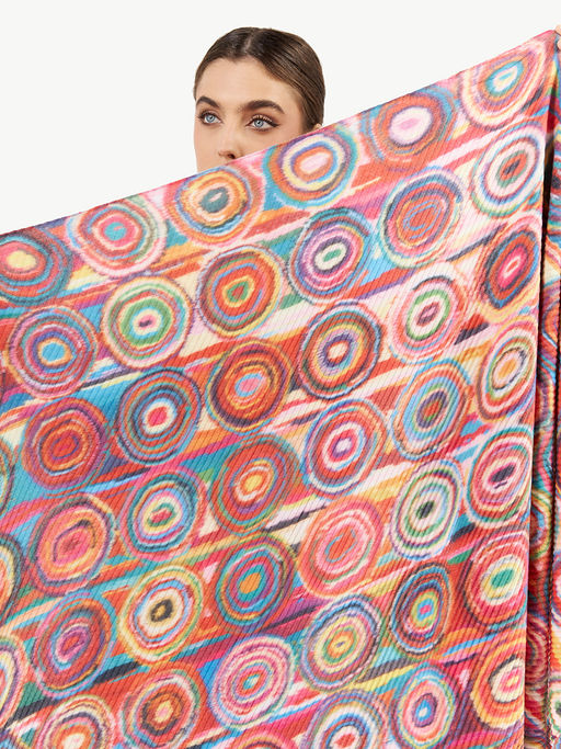 Большой, мягкий, тонкий и очень нежный двусторонний палантин с рисунком. - Tantino фото 3