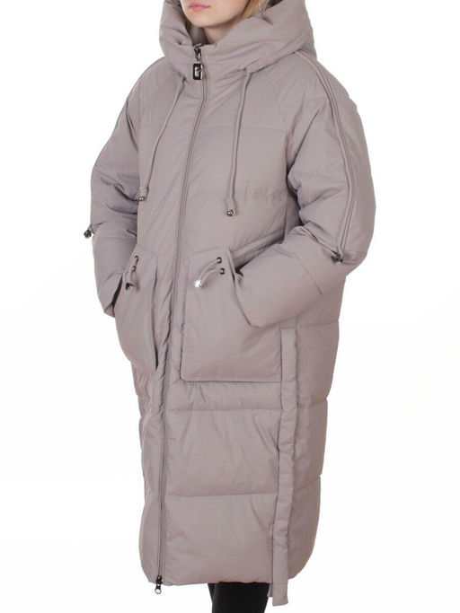 6615 BEIGE Пальто зимнее женское (200 гр. холлофайбер)