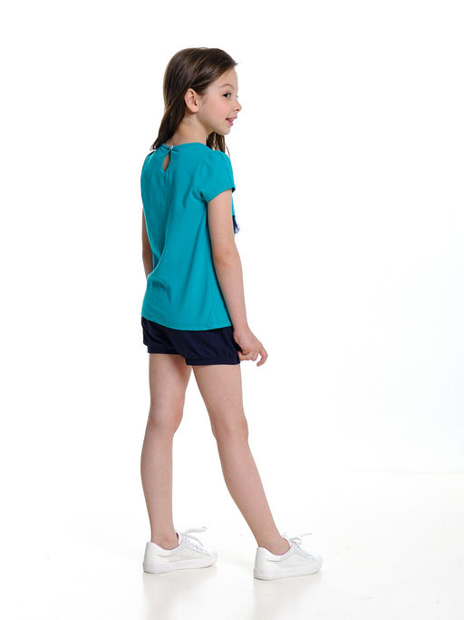 Комплект для девочки с шортами UD 3419/3420 изумрудный - Mini maxi фото 10