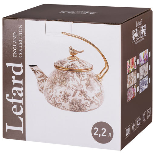 ЧАЙНИК ЭМАЛИРОВАННЫЙ LEFARD, СЕРИЯ ЯБЛОНЕВЫЙ САД, 2,2Л ПОДХОДИТ ДЛЯ ИНДУКЦИОН.ПЛИТ  фото 4