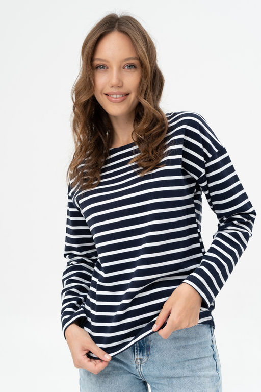 Джемпер женский 484L3-WB синий/полоска - Solo mio фото 4
