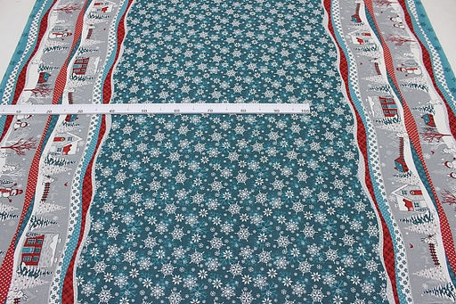 Рогожка Нарядная сказка цв.морская волна, ш.1.52м, хлопок-100%, 165гр/м.кв - Купава фото 3