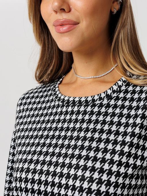 Платье женское П-176 (жаккард принт) Тёмно-серая ёлочка