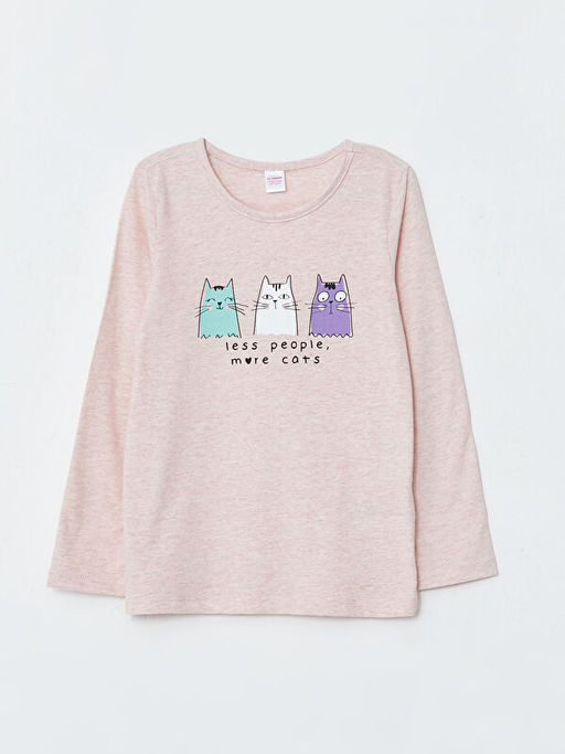 Bisiklet Yaka Bask?l? Uzun Kollu K?z ?ocuk Pijama Tak?m? - Waikiki фото 2