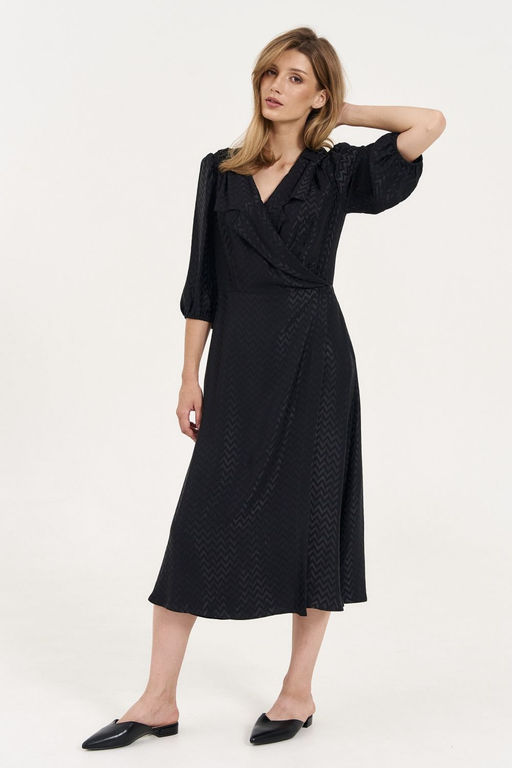 Платье Lenata 11342 рисунок на черном