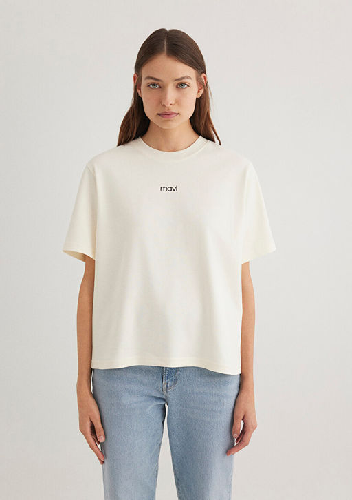 Mavi Logo Bask?l? Beyaz Tisort  фото 3