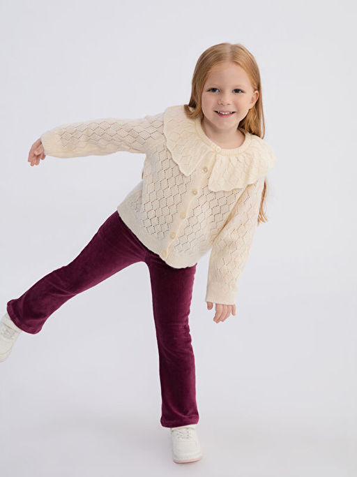 Beli Lastikli Kadife K?z ?ocuk Tayt