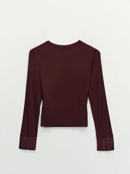 Лонгслив в рубчик из вискозы / Zarina  фото 9