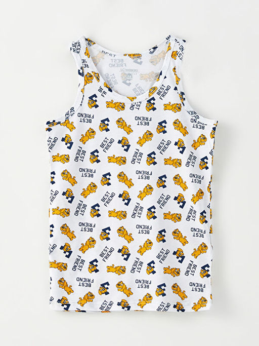 Bisiklet Yaka Bask?l? Pamuklu Erkek ?ocuk Atlet 2li - Waikiki фото 3