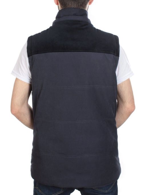J830111 DEEP BLUE Куртка-жилет мужская зимняя NEW B BEK (100 гр. синтепон и искусственный мех)