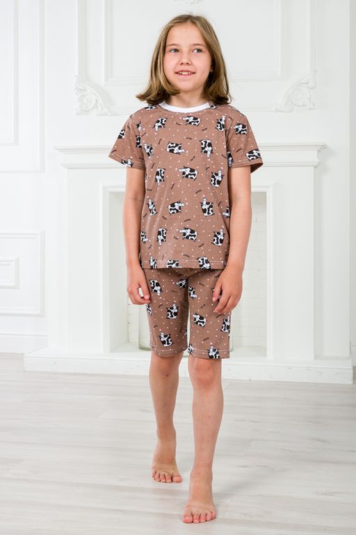 Пижама подростковая из футболки и бридж из кулирки Коровы - Амадэль фото 7