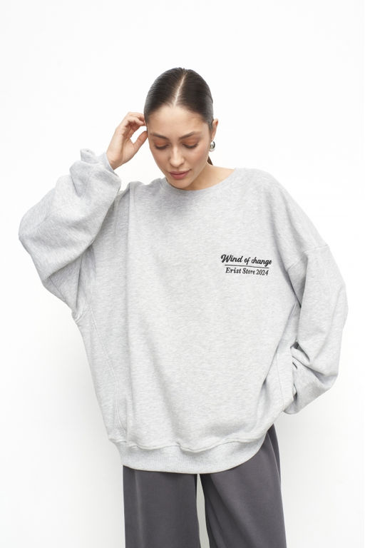 Свитшот Wind of change Light Grey - Erist store фото 2