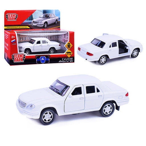 Машина металл ГАЗ -31105 «Волга» 12 см, (двери, багаж, белый) инерц, в коробке