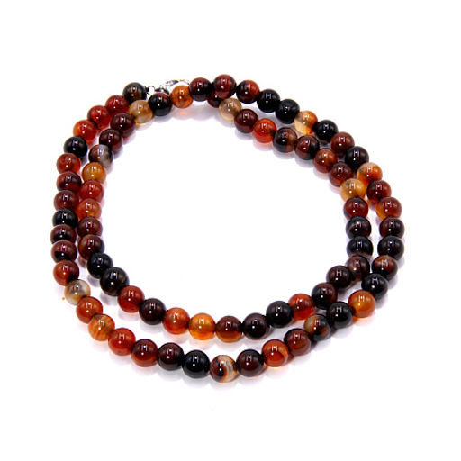 Бусы из камня Сердоникс на счастье 6мм