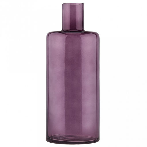 Ваза для цветов стеклянная "Бутылочная" 2,4л, д12см, h30см, средняя, форма "бутылка", "Баклажан" (Россия)