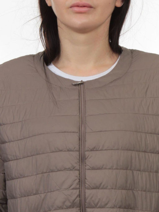 K-528 GRAY BEIGE Куртка демисезонная стеганая женская (70 гр. холлофайбер) - Fashion фото 4