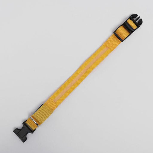 Ошейник с подсветкой размер S, ОШ 35-43 х 2,5 см, 3 режима свечения жёлтый - Пижон фото 3