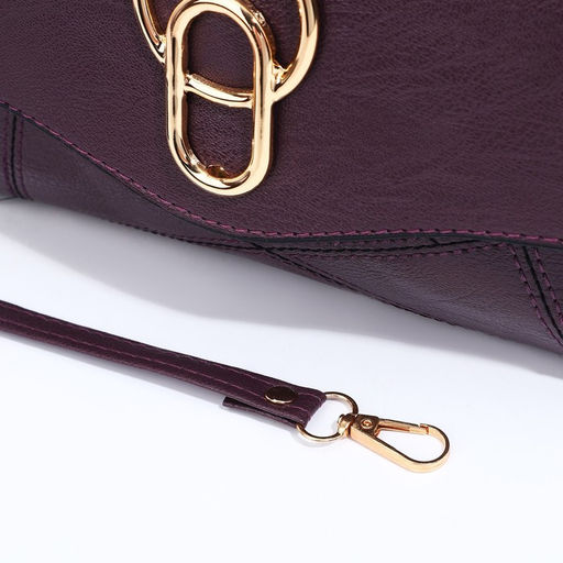 Сумка кросс-боди женская, длинный ремень, на магните, 24×6×14 см, фиолетовая