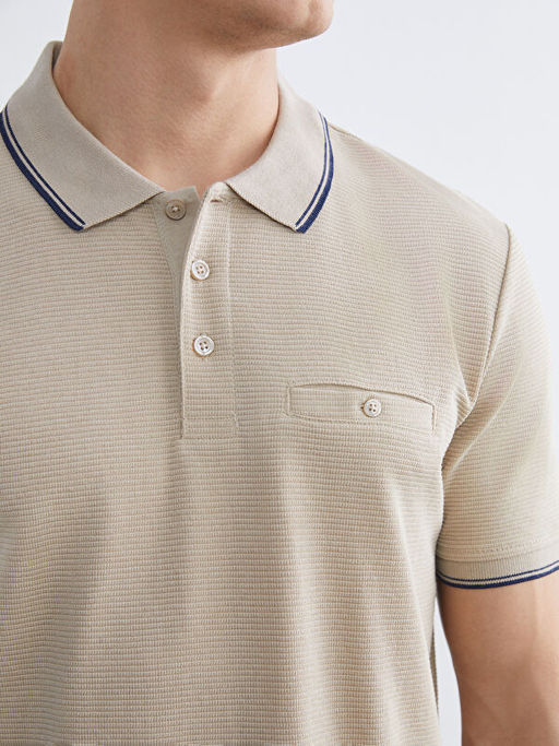 Polo Yaka K?sa Kollu Erkek Dokulu Ti??rt