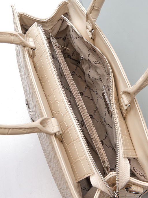 LACCOMA сумка НИ8099-бежевый натуральная кожа хлопок