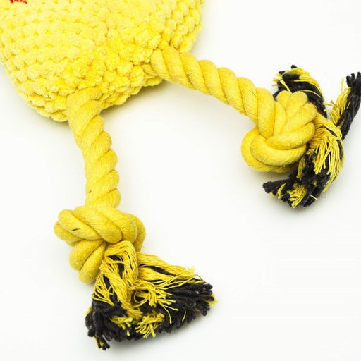 Игрушка мягкая для собак Жираф с канатом, с пищалкой, 15 х 25 см - Пижон фото 2