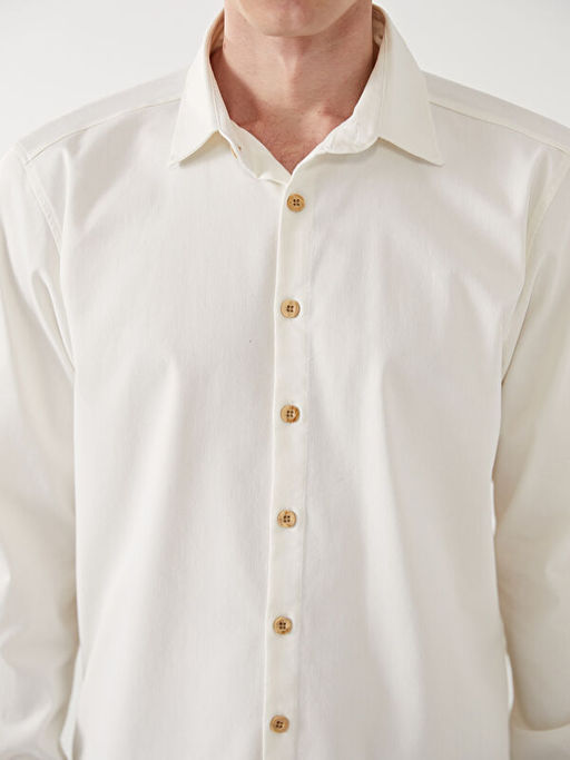 Slim Fit Uzun Kollu Gabardin Erkek G?mlek