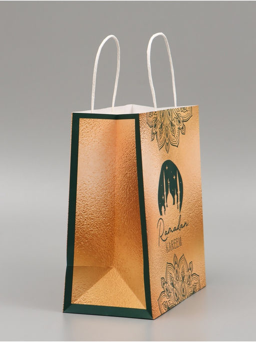 Цена за 2 шт. Пакет подарочный крафтовый Ramadan, 22 × 25 × 12 см