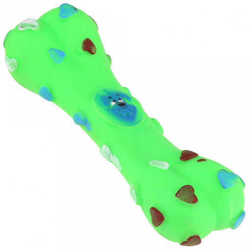 Игрушка для собаки "Косточка мистер сердечко" 15,5х5х3см, с пищалкой, ПВХ, фактурная, цвета микс (розовый, желтый, зеленый), "Пэт тойс (Pet toys)" (Китай)