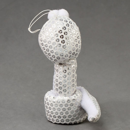 Мягкая игрушка Змея, с пайетками, на подвесе, 13 см, цвет серебро - Simaland фото 5