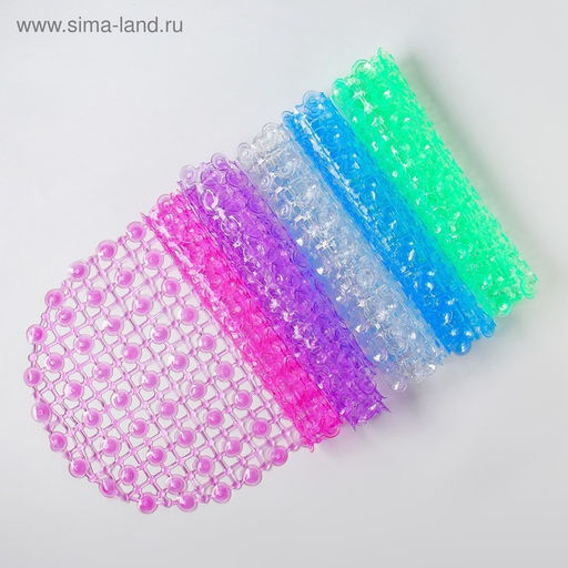 Коврик противоскользящий в ванну на присосках Доляна «Капли воды», 36×65 см, МИКС