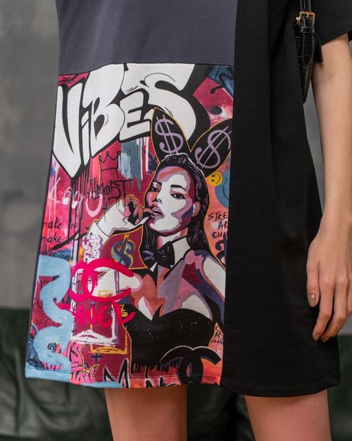 Платье из футера с принтом PPN001 - Sahar art lab фото 4