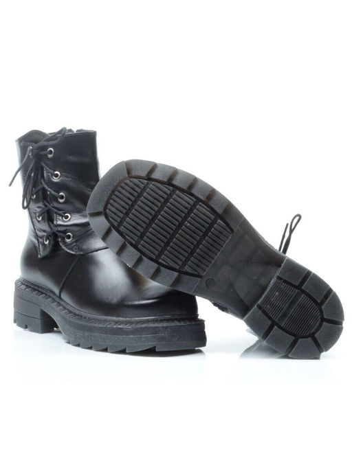 939 BLACK Ботинки зимние женские (натуральная кожа, натуральный мех)