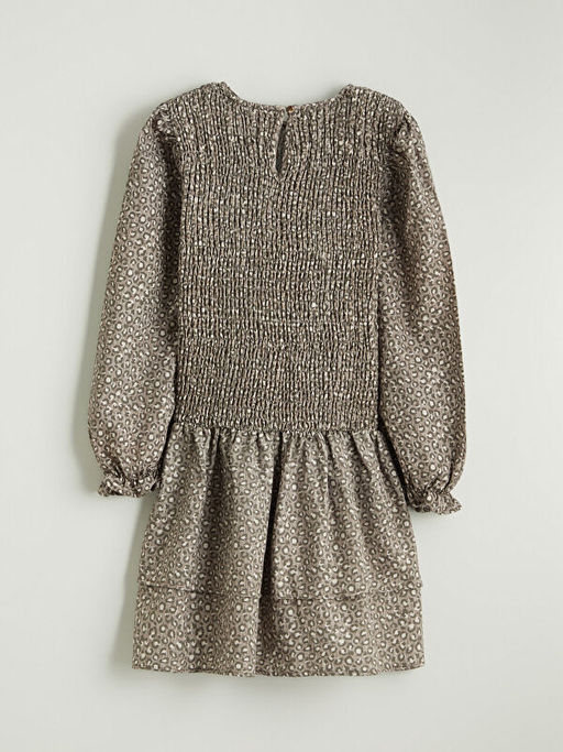 Bisiklet Yaka Desenli K?z ?ocuk Elbise