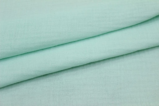 Муслин двухслойный с эффектом жатости цв.Нежная мята, ш.1.4м, хлопок-100%, 110гр/м.кв - Купава фото 3