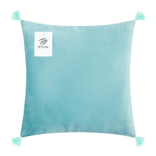 Наволочка декоративная с кисточками Этель цвет голубой, 45х45 см, полиэстер, велюр  фото 5