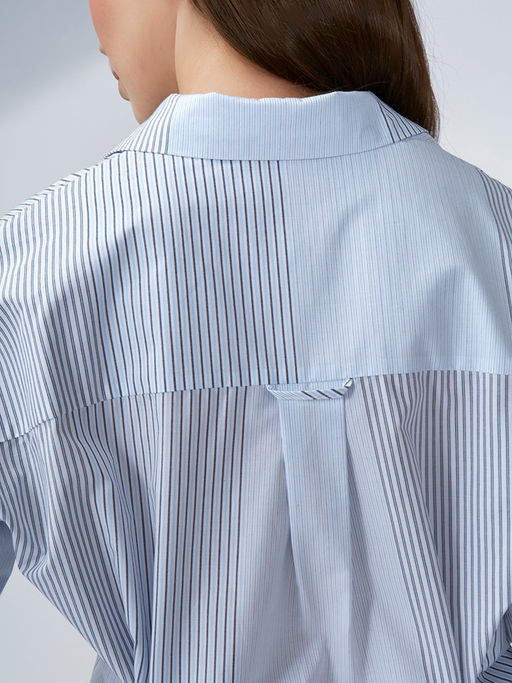 Рубашка полоса OD-918-1 серо-голубая - Tantino фото 26