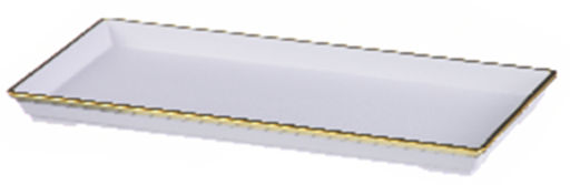 Блюдо прямоугольное 25х12,5 см / JCA125-W/G /уп 180/пластик/бело/золотой край - Галеонтрейд фото 2