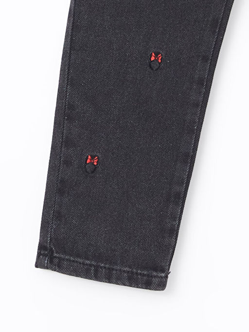 Minnie Mouse Nak??l? K?z ?ocuk Jean Pantolon