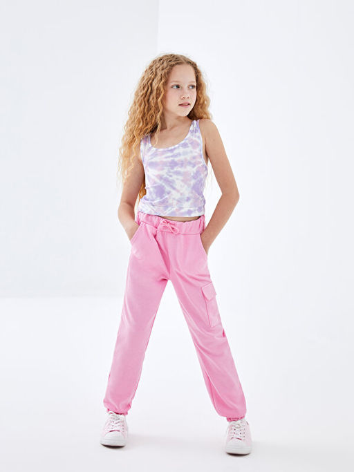 U Yaka Batik Desenli K?z ?ocuk Crop Atlet - Waikiki фото 3