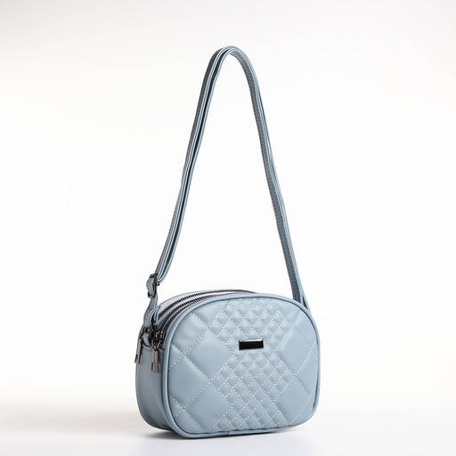 Сумка женская кросс-боди на молнии, цвет серо-голубой - Simaland фото 4
