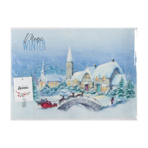 Салфетка новогодняя на стол Доляна Magic winter, 40х29см  фото 4