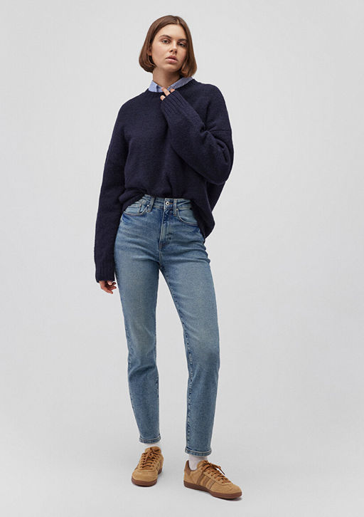 Star Gold Shape Puslu Indigo Mavisi Jean Pantolon