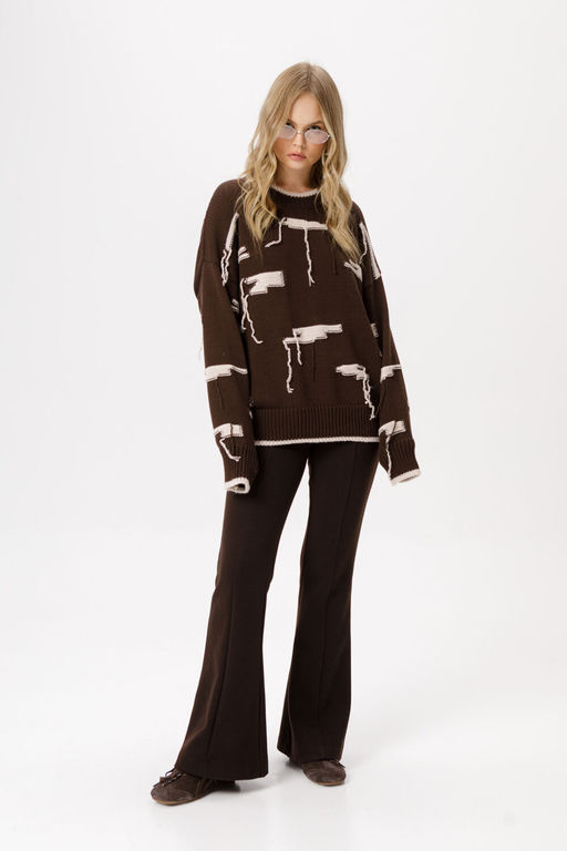 Джемпер Pirs 6375 коричневый с бежевым  фото 6